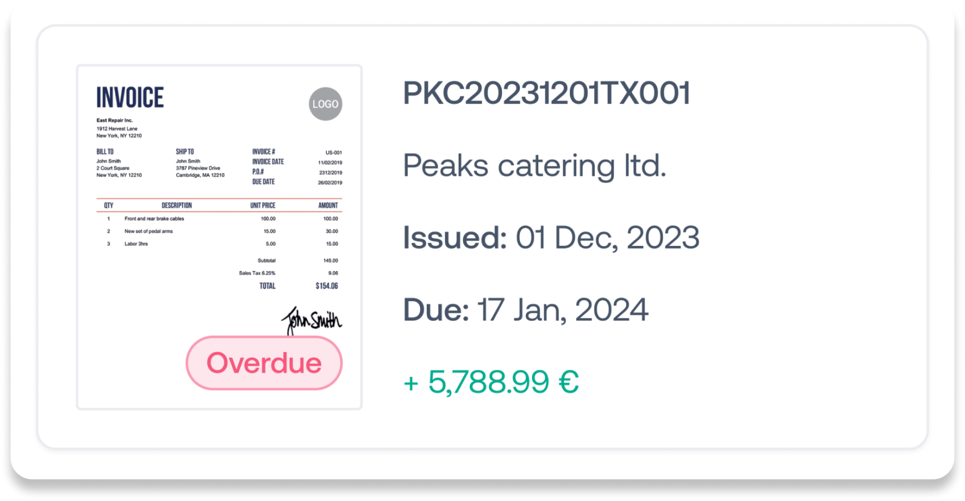 Trezy document management interface