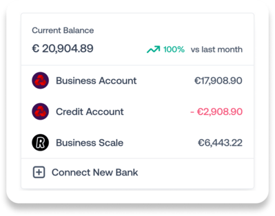 Multi-bank integration dashboard showing connected bank accounts