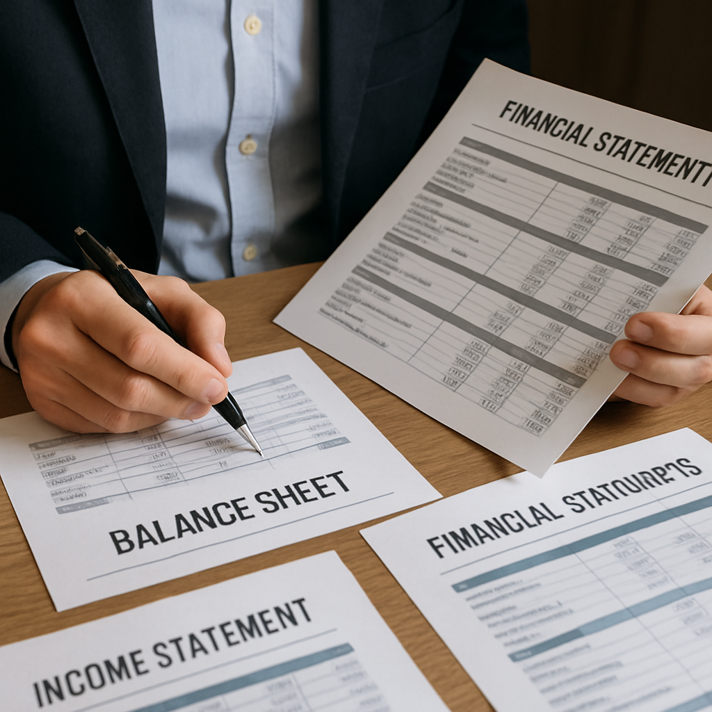 Un auditor examinando estados financieros