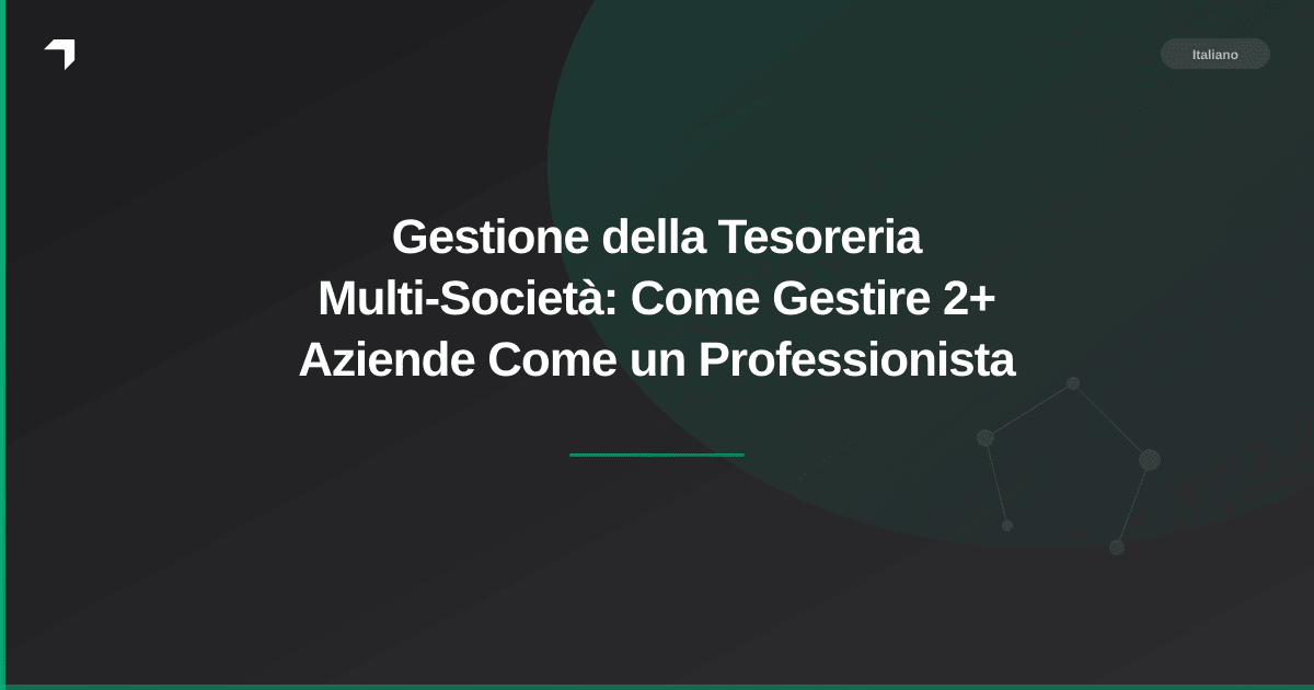 Gestione della Tesoreria Multi-Società: Come Gestire 2+ Aziende Come un Professionista